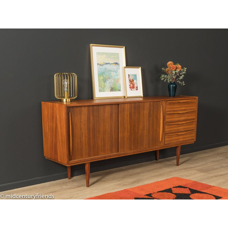 Mid century walnut sideboard with two sliding doors, Germany 1960s