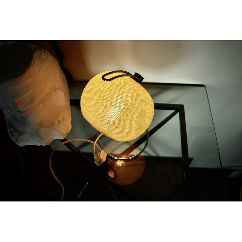 Vintage perspex and steel wire night stand lamp, 1970