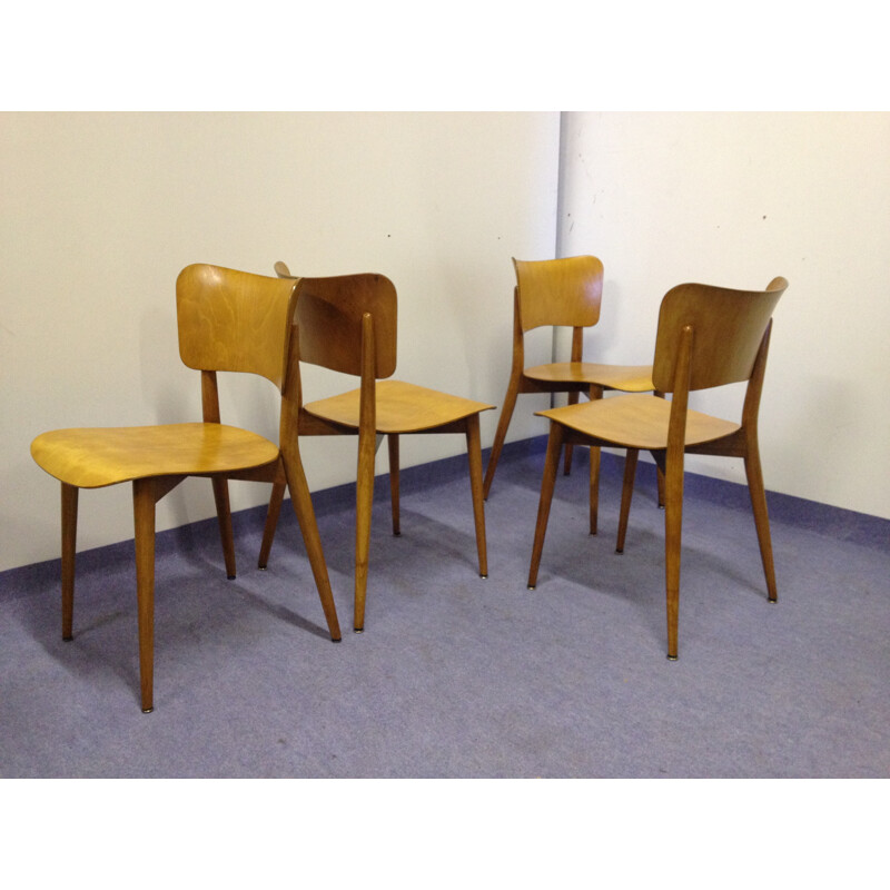 Set of 4 chairs Max BILL - 1950s