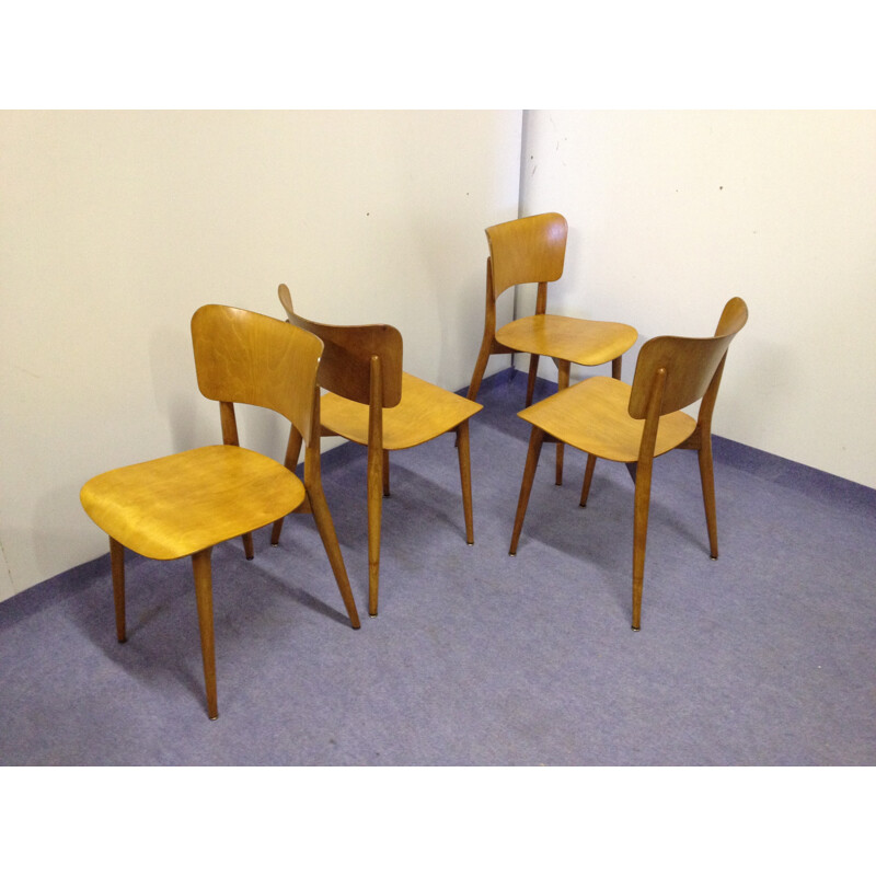 Set of 4 chairs Max BILL - 1950s