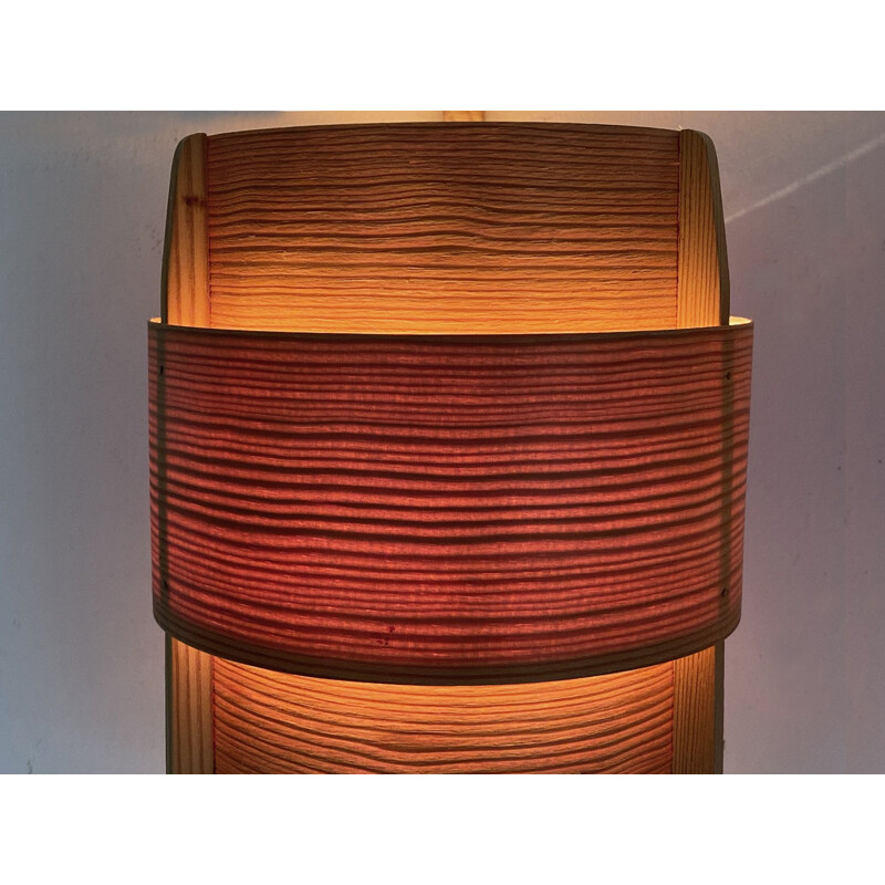 Pair of vintage pine wood wall lamps by Hans-Agne Jakobsson for Ellysett Ab, Sweden 1960s