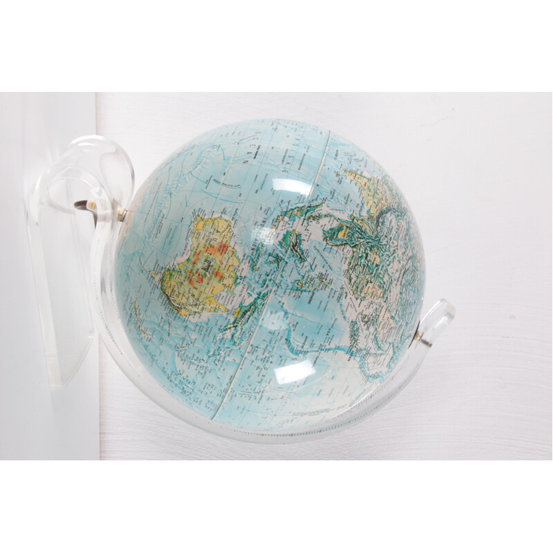 Globe lumineux vintage en lucite par Hammond Scan-Globe, 1970