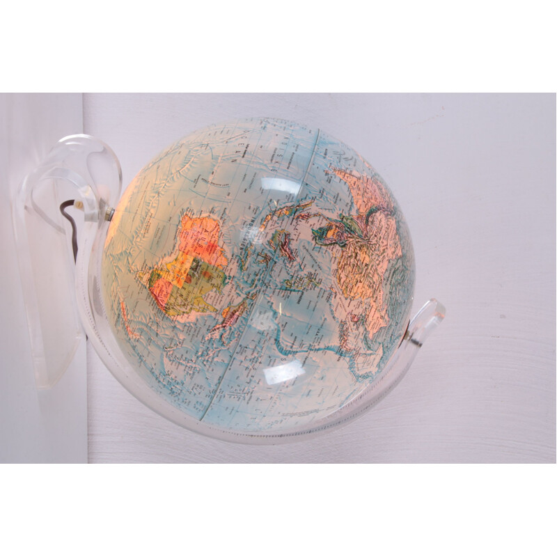 Mid-century lucite light up globe by Hammond Scan-Globe, 1970s