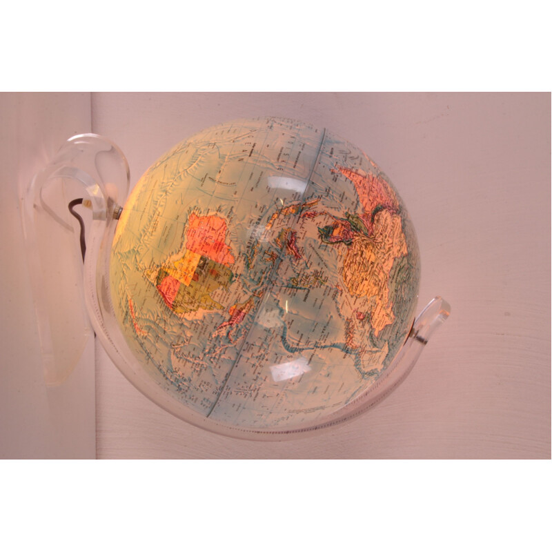 Mid-century lucite light up globe by Hammond Scan-Globe, 1970s