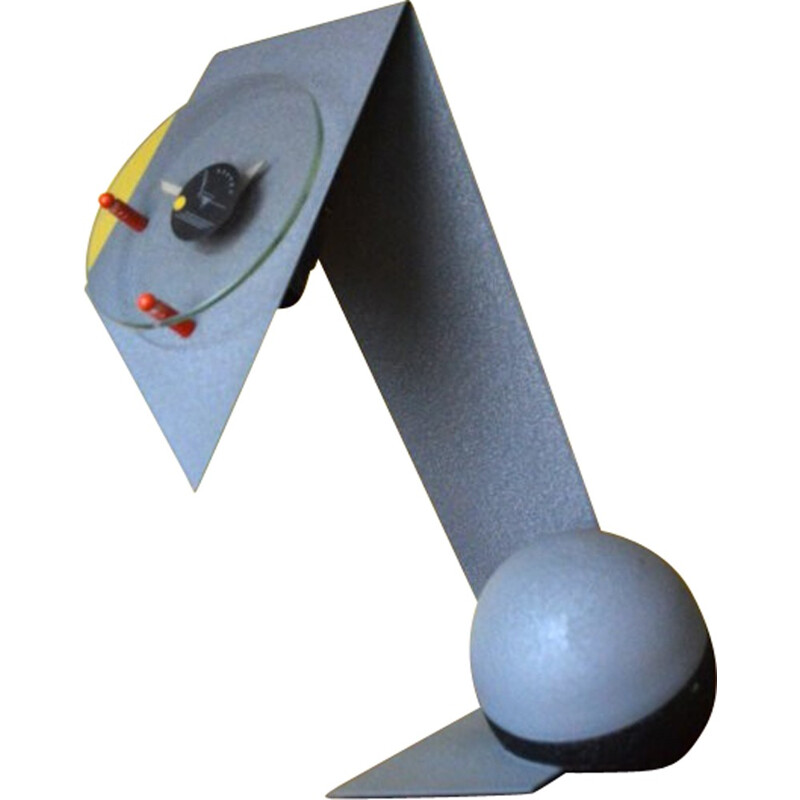 Horloge italienne Neoggetti en métal chromé et verre - 1980