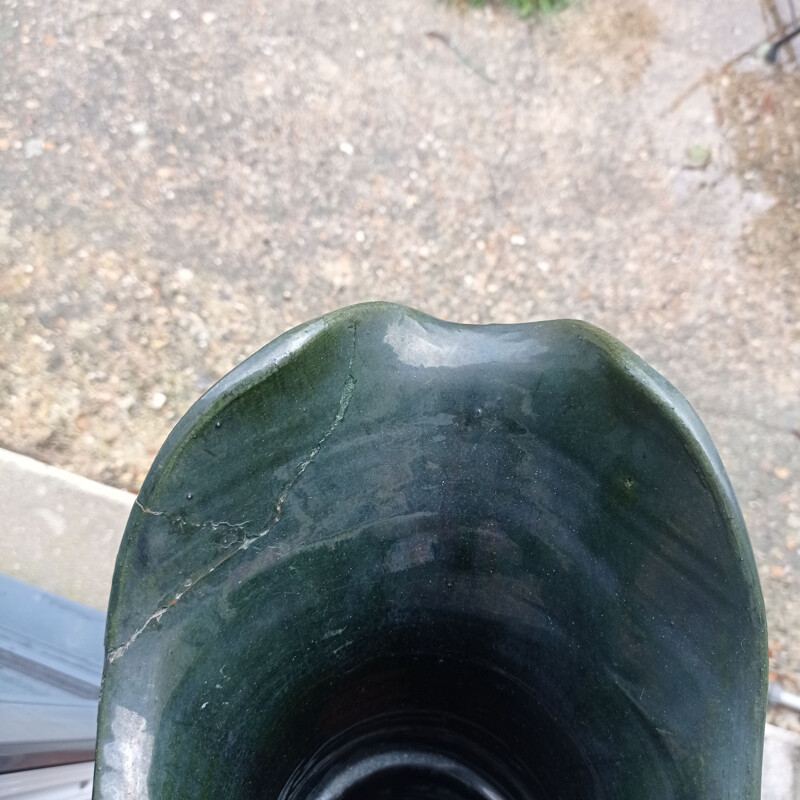 Xxl vintage jug in dark green ceramic, 1970