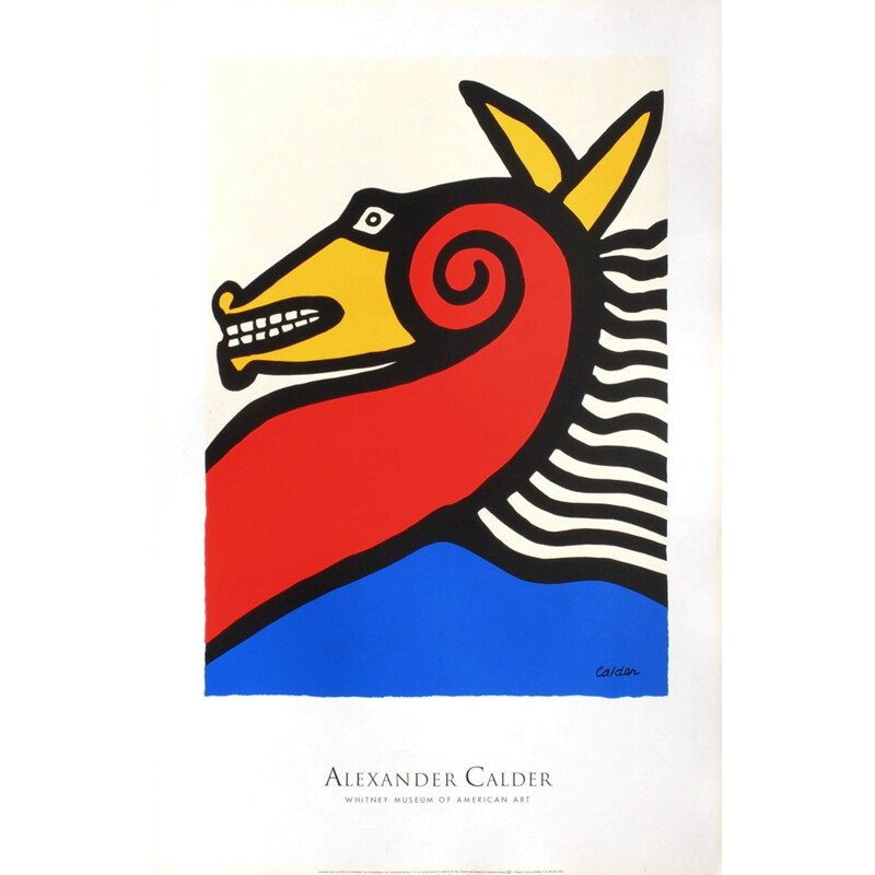 Vintage poster "Paard" van Alexandre Calder, 1990
