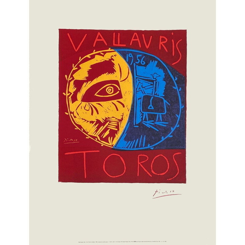 Vintage poster by Pablo Picasso for Toros Vallauris, 1995