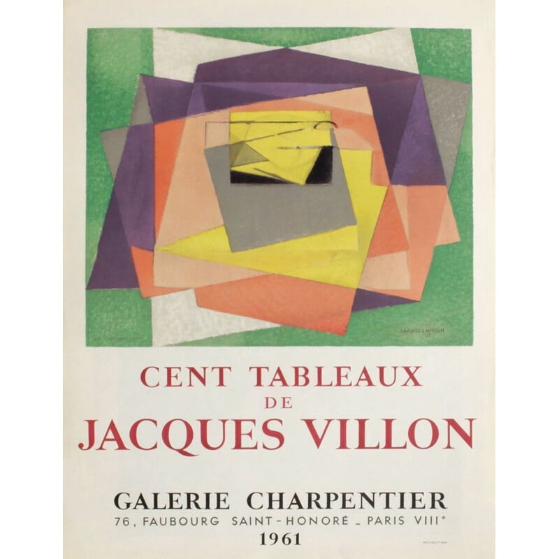 Affiche vintage "Galerie Charpentier" par Jacques Villon, 1961