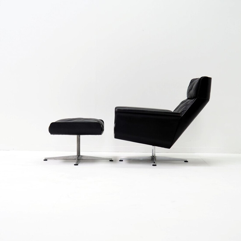 Vintage "Siësta 62" armchair and ottoman by Jacques Brule for Kaufeld