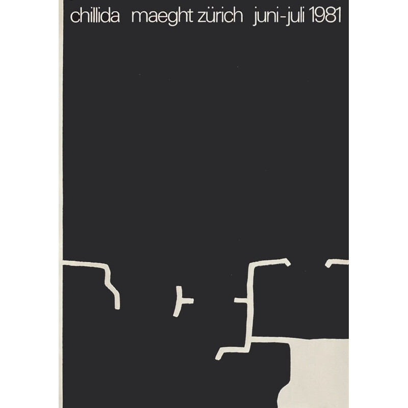 Vintage poster "Maeght Zürich" van Eduardo Chillida, 1981