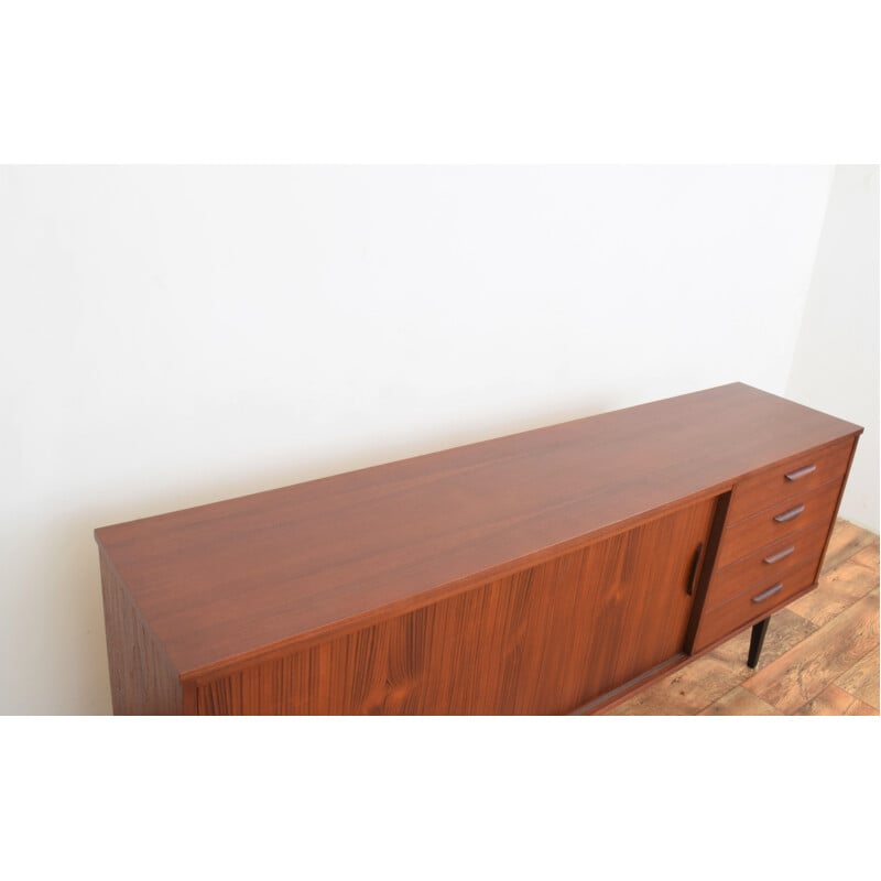 Mid-century German teak sideboard with 2 sliding doors, 1960s