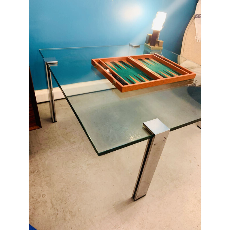 Vintage glass coffee table by De Sede Team, 1970