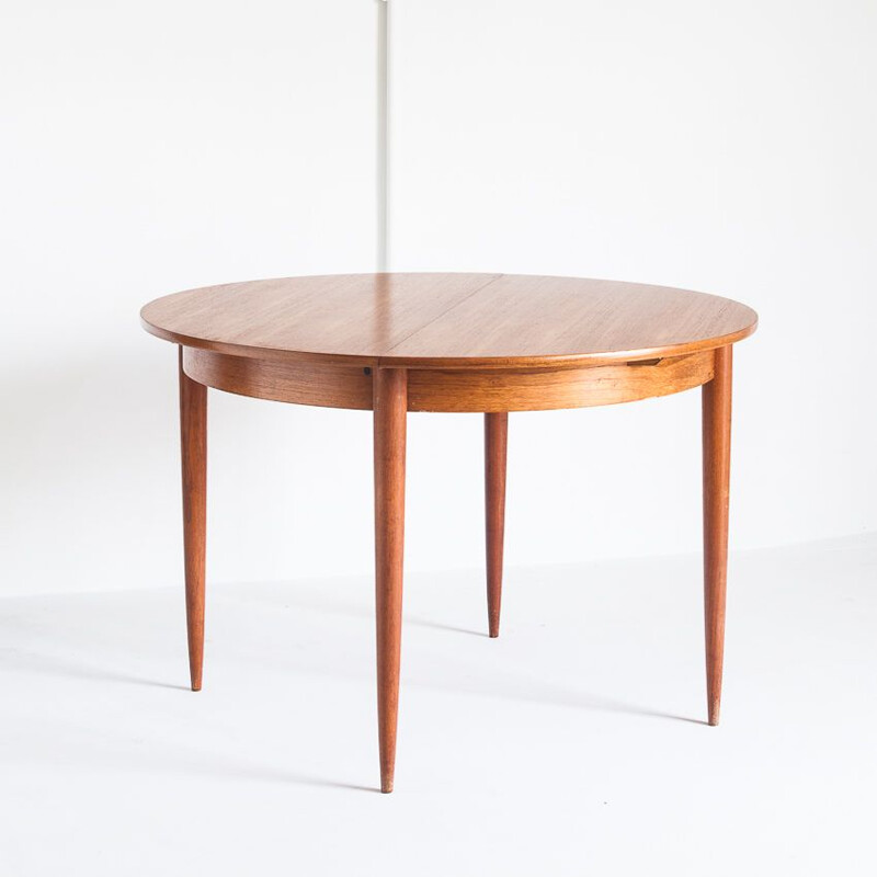 Scandinavian vintage teak table with extension leaf, France 1960