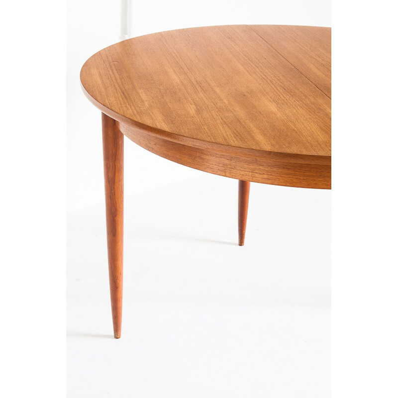 Scandinavian vintage teak table with extension leaf, France 1960