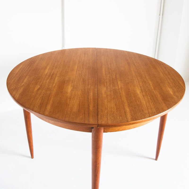 Scandinavian vintage teak table with extension leaf, France 1960