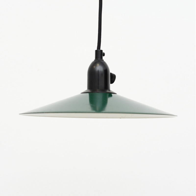 Vintage green pendant lamp, Denmark 1950s