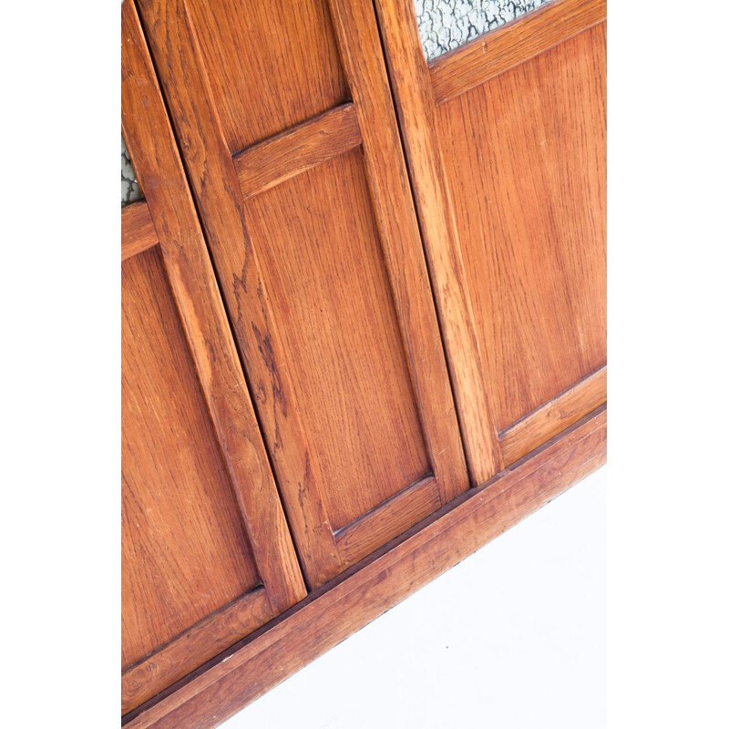 Vintage oakwood cabinet with two doors and four adjustable shelves, France 1940