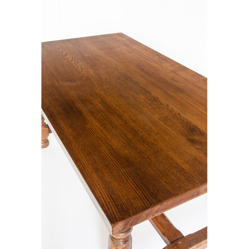 Vintage farm table in solid oakwood, France 1970