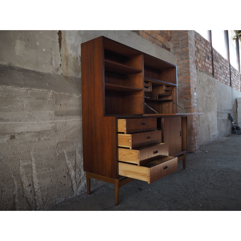 Vintage Danish dark teak highboard, 1960s