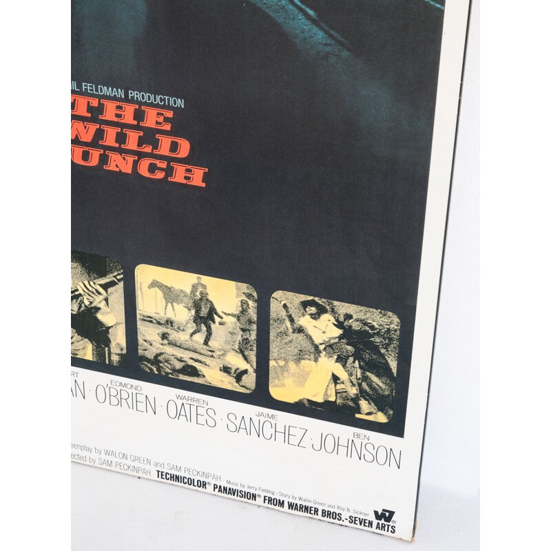 Cartel antiguo de la película "The Wild Bunch" de Sam Peckinpah, 1970