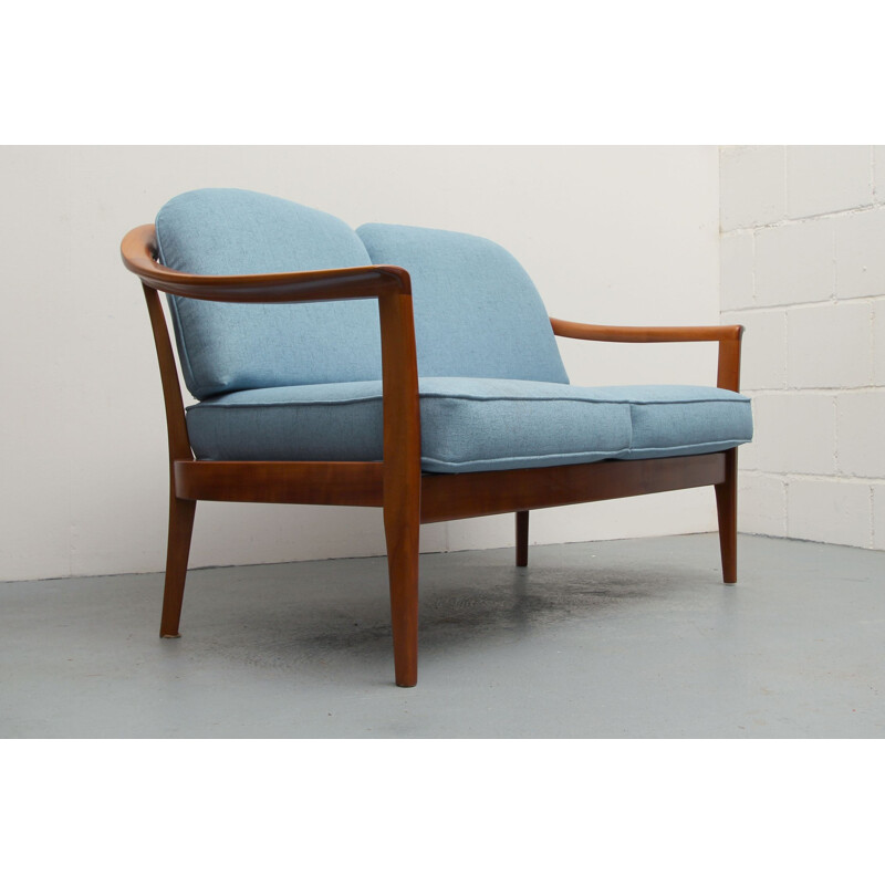 Vintage 2-seater sofa in cherrywood by Wilhelm Knoll, 1960s