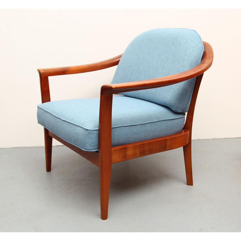 Vintage cherry wood armchair by Wilhelm Knoll, Germany 1960