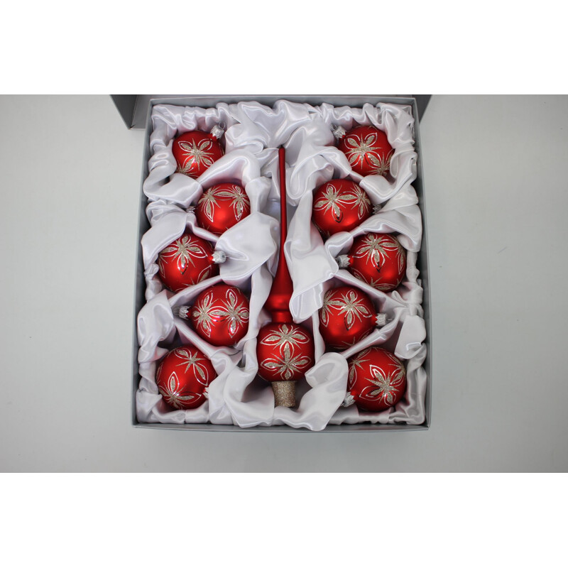 Vintage hand-blown glass Christmas ornaments, Czech Republic 2020