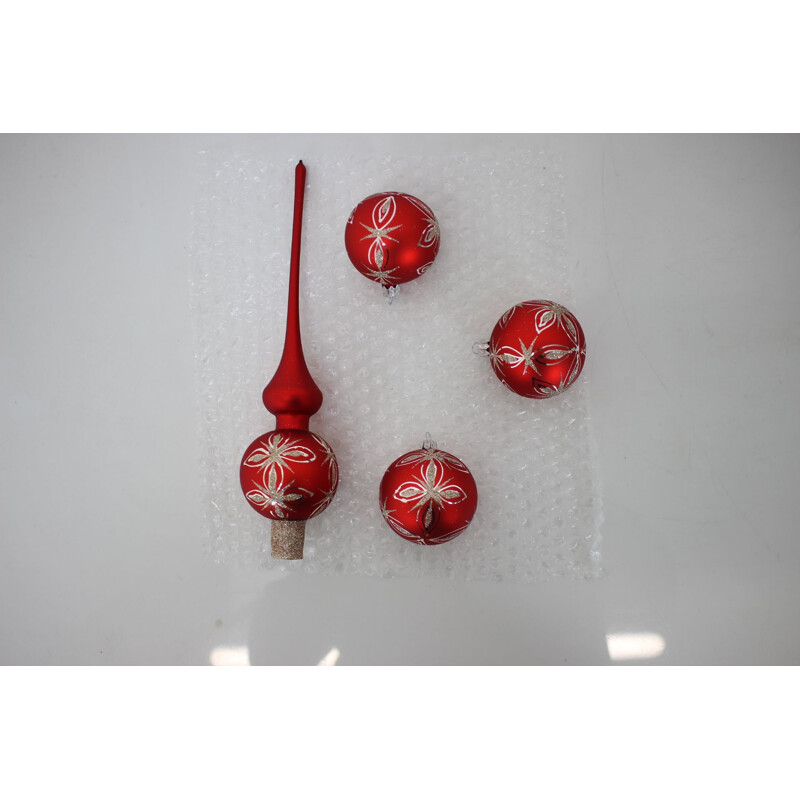 Vintage hand-blown glass Christmas ornaments, Czech Republic 2020