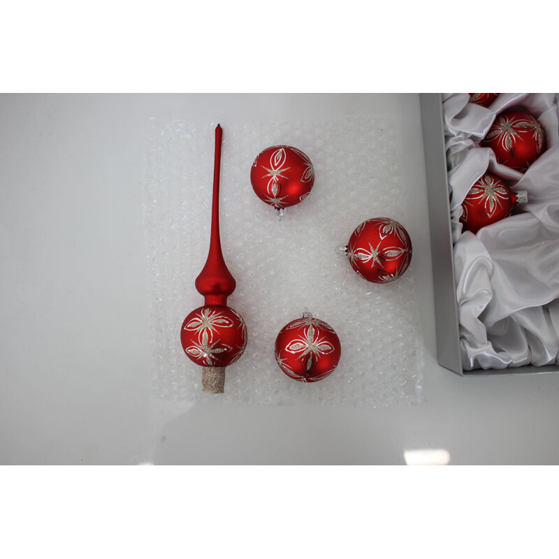 Vintage hand-blown glass Christmas ornaments, Czech Republic 2020