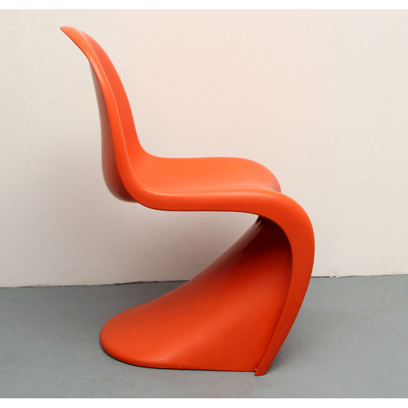 Vintage s-chair orange by Verner Panton for FehlbaumMiller, 1970s