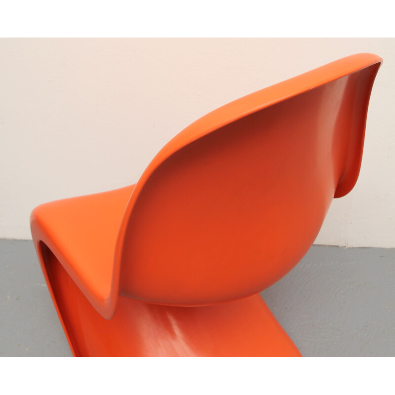 Vintage s-chair orange by Verner Panton for FehlbaumMiller, 1970s