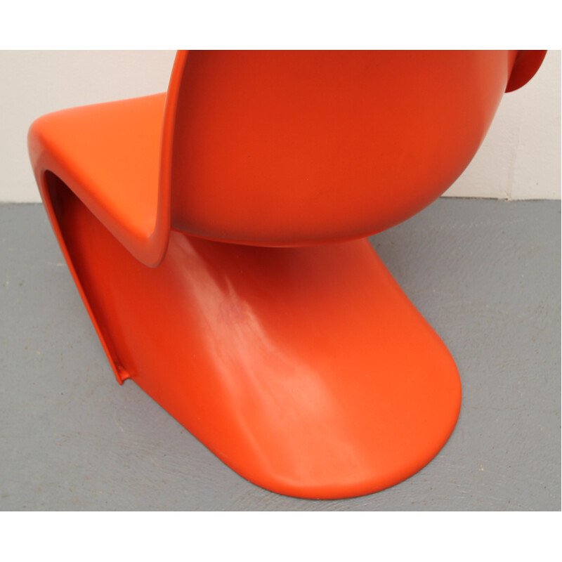 Vintage s-chair orange by Verner Panton for FehlbaumMiller, 1970s