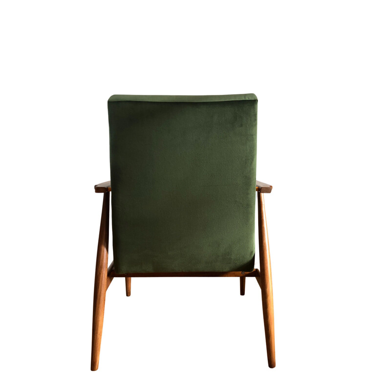 Pareja de sillones verdes de época con reposapiés de Henryk Lis, 1960