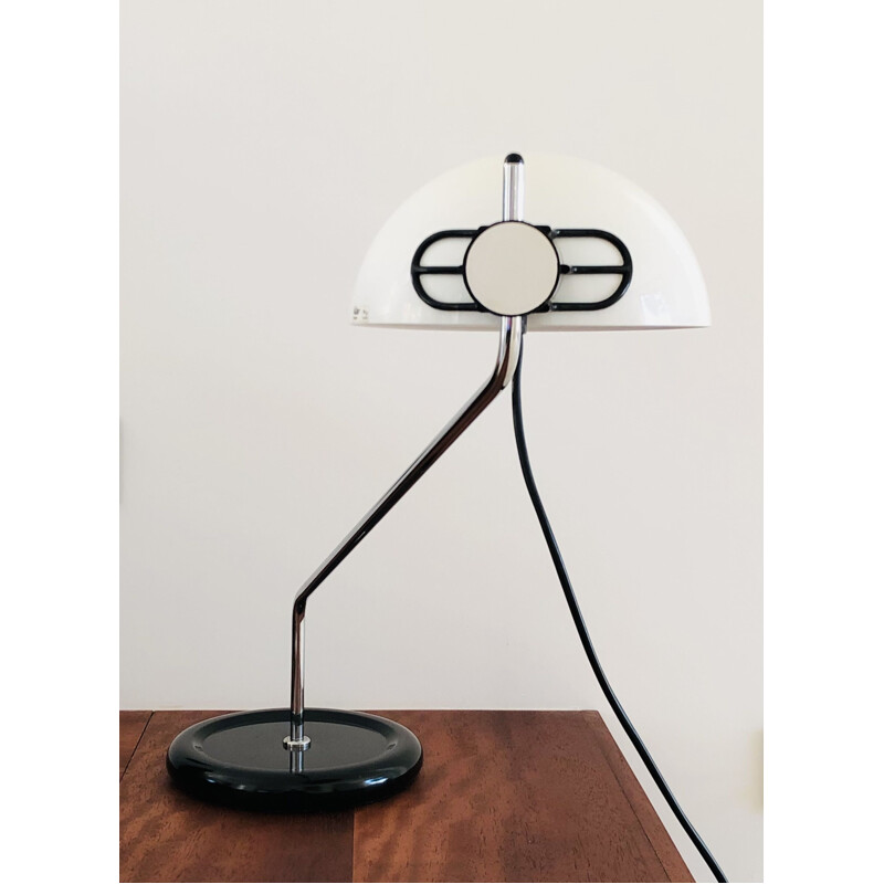 Vintage black lacquered metal table lamp "Libellula" by Emilio Fabio Simion for Harvey Guzzini, Italy 1970