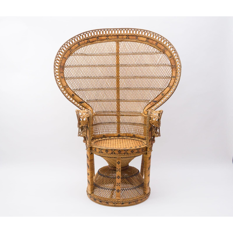 Vintage "Emmanuelle" wicker armchair, Italy 1960s