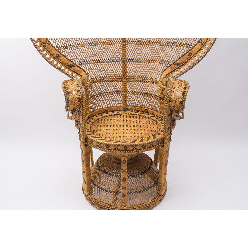 Vintage "Emmanuelle" wicker armchair, Italy 1960s