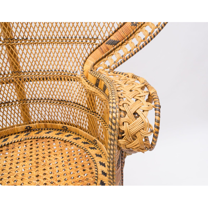 Vintage "Emmanuelle" wicker armchair, Italy 1960s