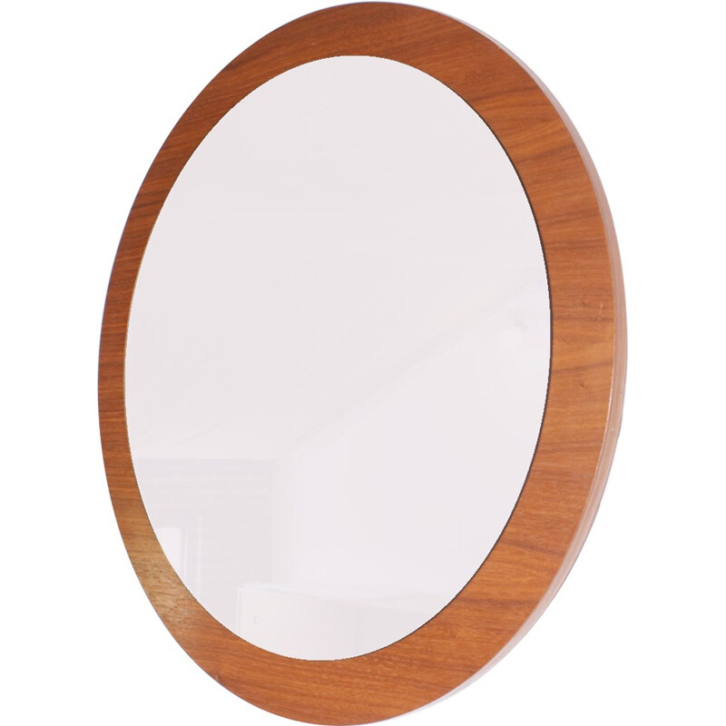 Round Kama mirror in American walnut - 1960s