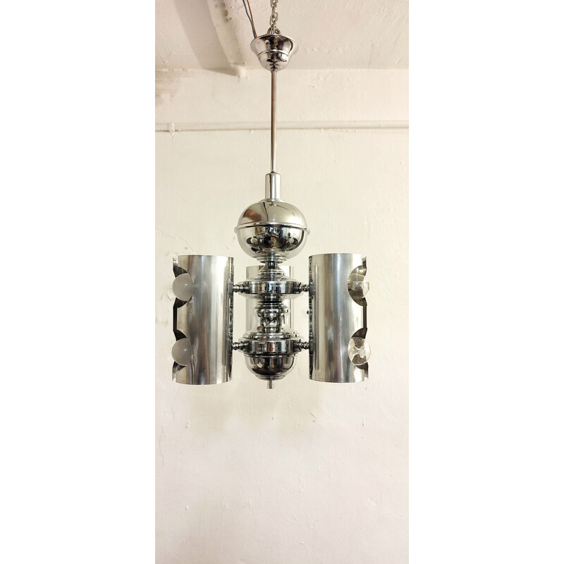 Vintage silver pendant lamp