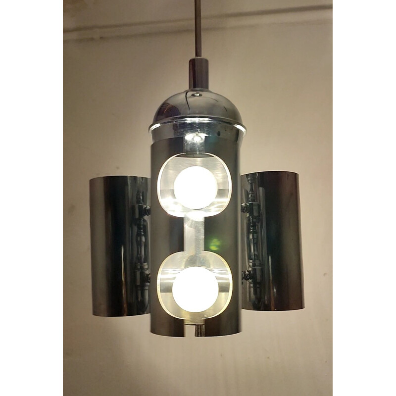 Vintage silver pendant lamp