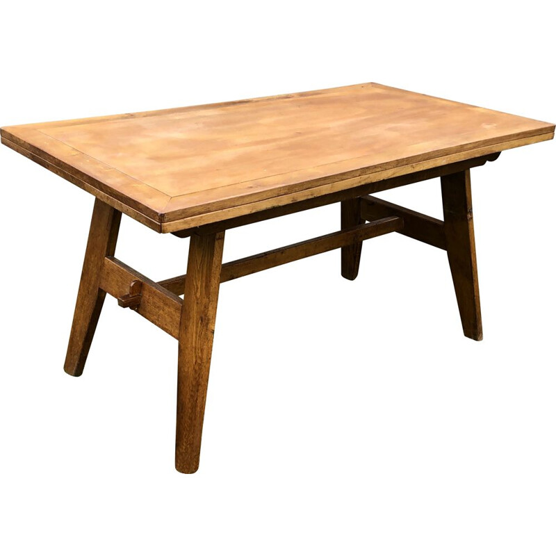 Vintage oakwood table by René Gabriel