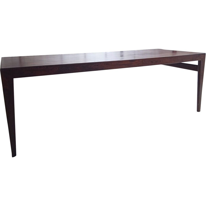 Vintage rectangular rosewood coffee table by Illum Wikkeslo, 1970