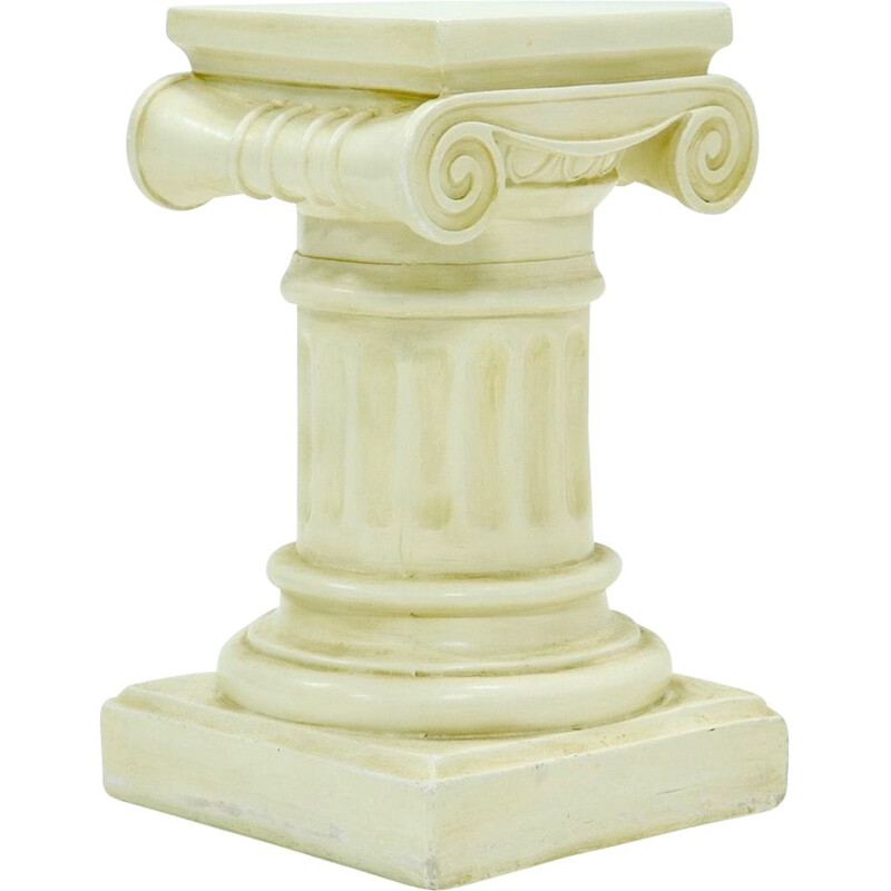 Vintage neo classical plaster pedestal, 1980s