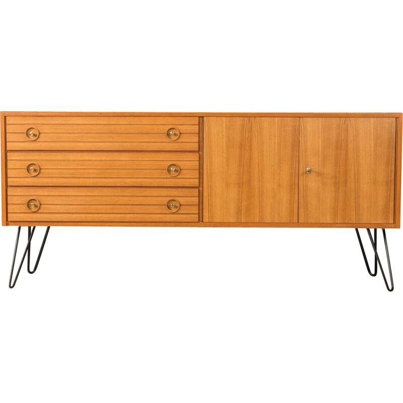 Walnut and black formica vintage sideboard, Germany 1960s