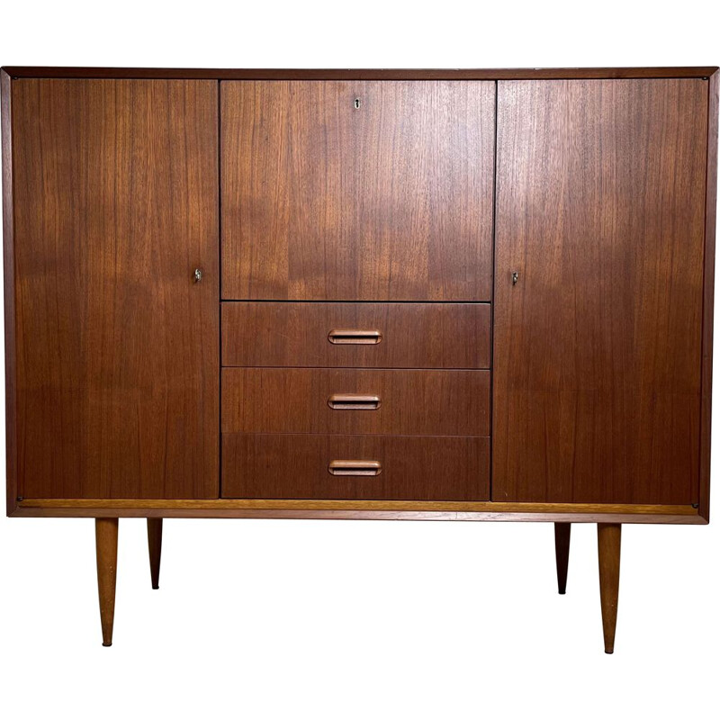 Scandinavian vintage teak highboard by Glf, 1960