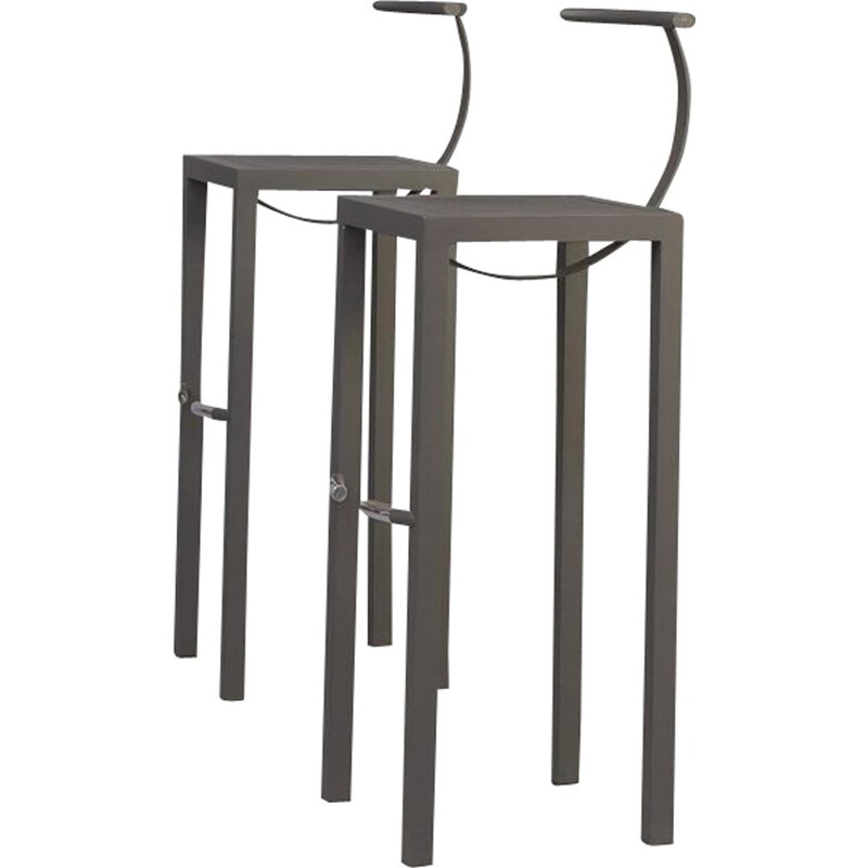 Pair of vintage "sarapis" bar stool by Philippe Starck for Aleph Ubik, 1980
