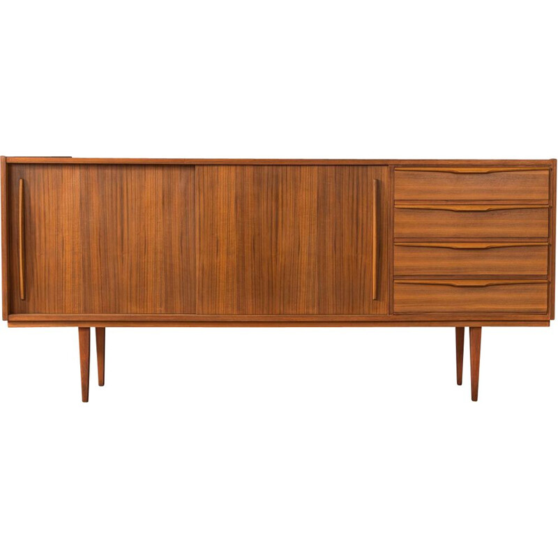 Mid century walnut sideboard with two sliding doors, Germany 1960s