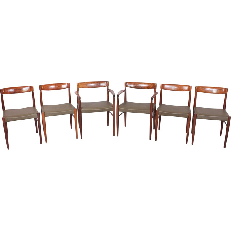 Set of Bramin dining chairs and table in rosewood, Henry W. KLEIN - 1960s
