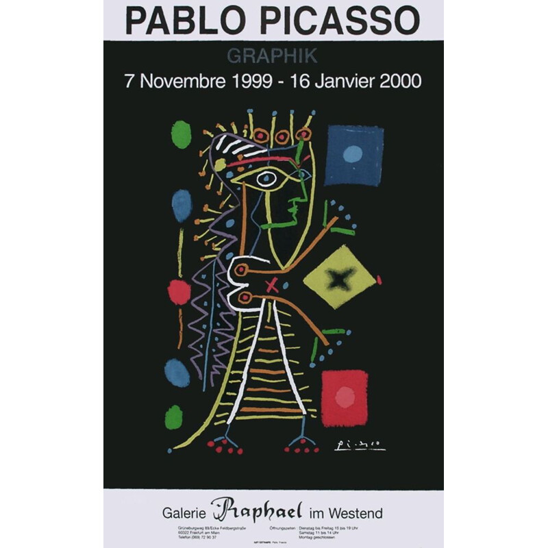 Affiche vintage "Galerie Raphael" de Pablo Picasso, 1999
